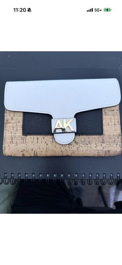 Anne Klein Cork Purse With White Textured Top. Crossbody Bag.