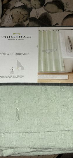 Threshold shower curtain