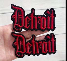 Detroit Old English Embroidered Patches – Set of 2