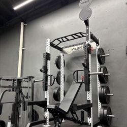 Half Rack DEAL | Adjustable Jammer Arms | Adjustable Bench | Olympic Barbell | Bumper Plates Set | Landmine | Gym Equipment