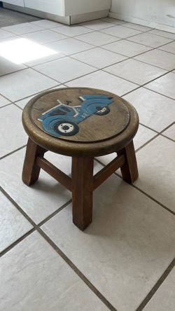Wooden stool hand carved