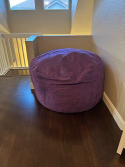 Purple oversized beanbag