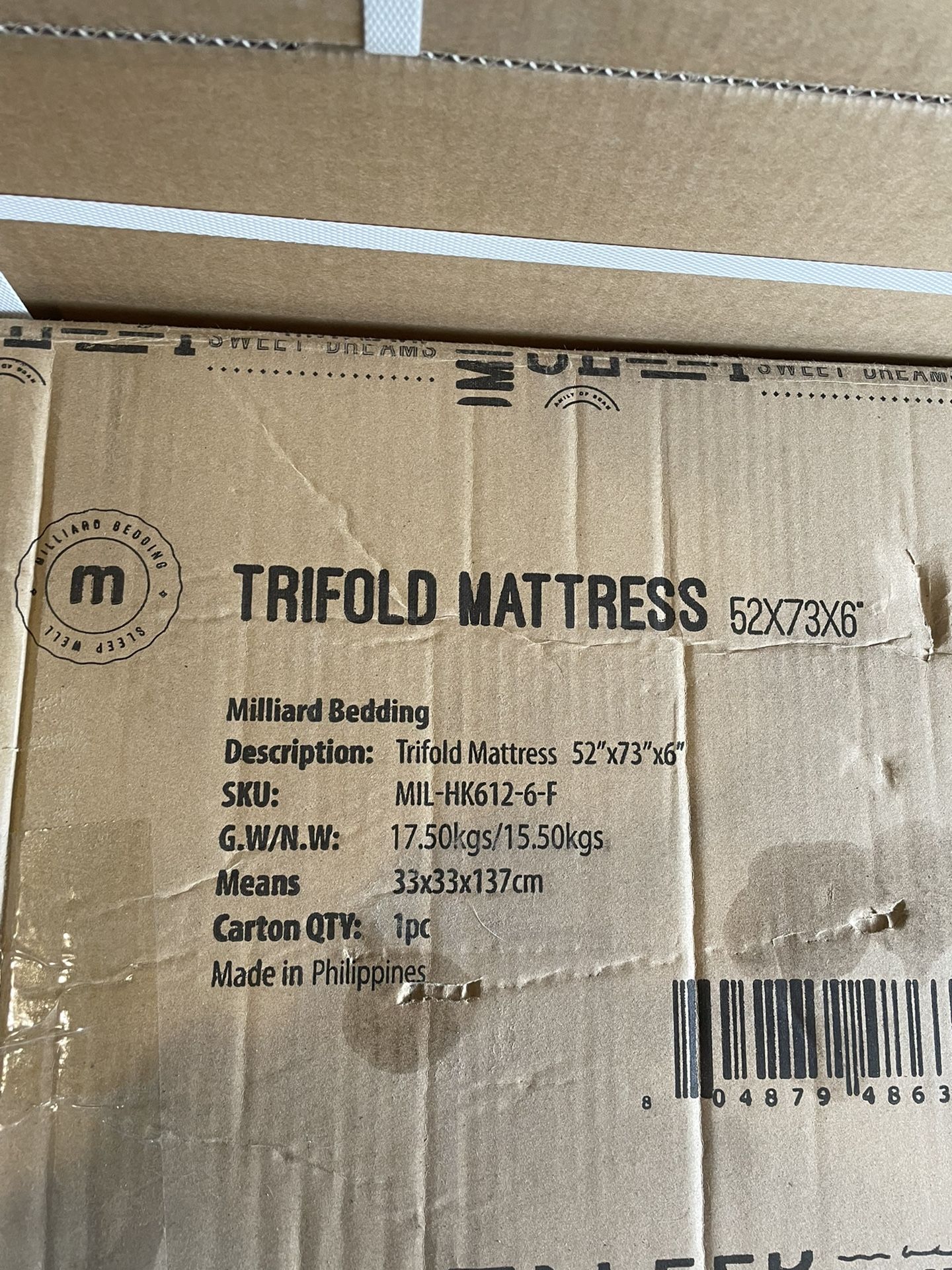 Milliard Tri Fold Mattress