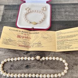 Vintage Majorica Pearl Set 
