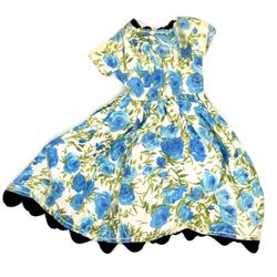 Barbie Blue Floral Patterned Dress