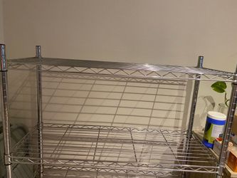 Heavy Duty 4-Tier Chrome Wire Shelving Unit - 36* 14* 54- Like New