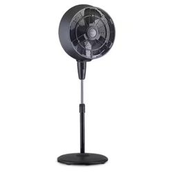18 in. 3-Speed Wide-Angle Oscillating Outdoor Misting Fan and Pedestal Fan for Cool Down 500 sq. ft. - Black