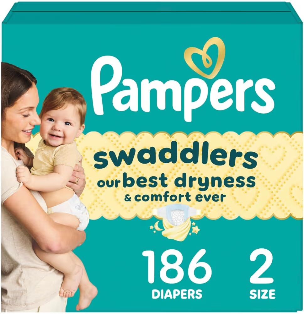Pampers Swaddlers Size 2 - 186 Count - Full Box Brand new-$40 Firm