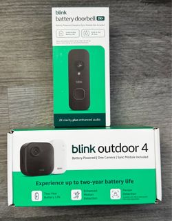 NEW Blink Outdoor 4 2-Camera Wireless Security System + Video Doorbell Bundle