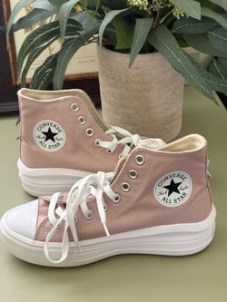 Converse High Top Platform Sneakers in Stone Mauve