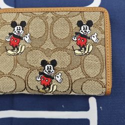 Coach Mickey Mouse Zip Wallet 