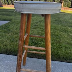 Wood padded bar stool
