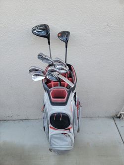 Titleist & Cobra King Golf Club Set Right Handed Regular Flex W/Sun Mountain C130 Cart Bag