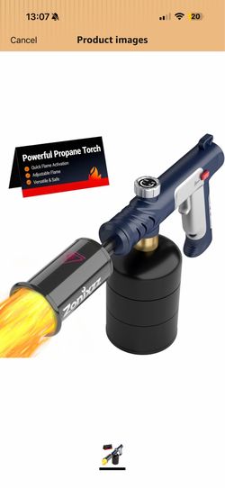Zonixzz Propane Torch with Adjustable Flame, Trigger Ignition for HVAC Bolt Loosening