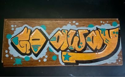 “Go Away” decorative wall art.