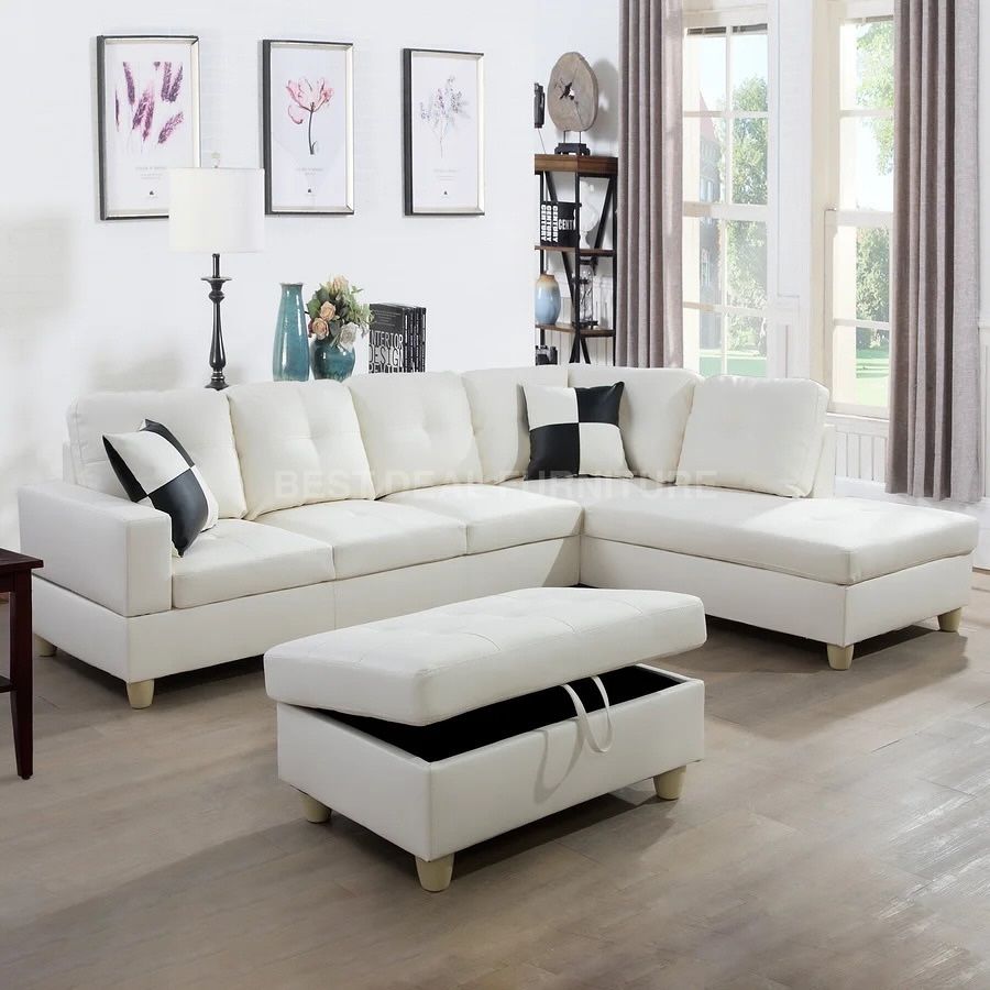 New Sectional + Storage Ottoman — Left or Right Chaise — Delivery Available