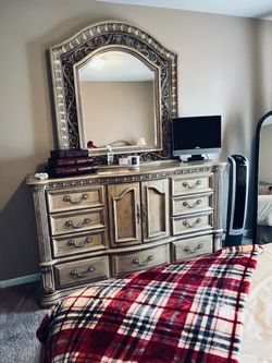 Dresser, Mirror, Couch, Chairs, Beds, Wall Art, Lamps, Accessories