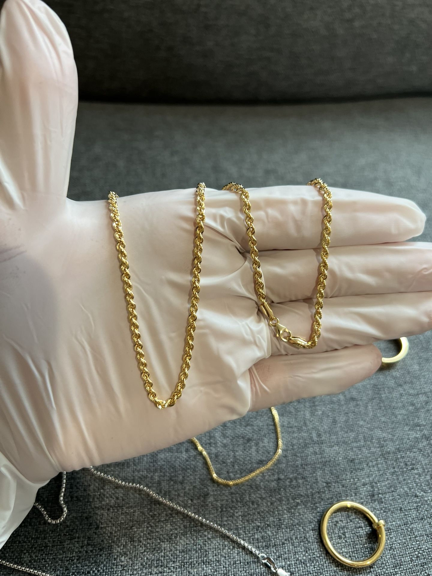 Real Solid 18K Rope Chain, 18inches, 3.5grams