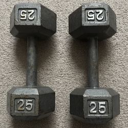Pair of 25lb dumbbells - 50lbs total