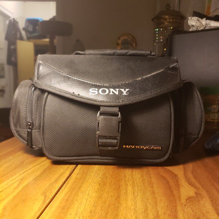 Sony LCSU21 Soft Carrying Case for Cyber-Shot and Alpha NEX Cameras (Black) [NO SHOULDER STRAP] Plus Camera Strap