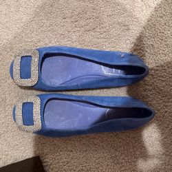 Blue Crystal Flats Size 37