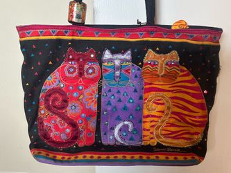 Laurel Burch Three Feline Friends Extra Large Tote