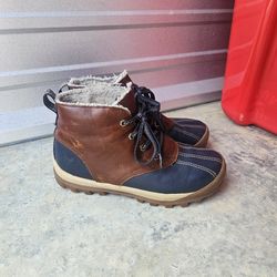 Timberland Duck Boots Womens 9 Brown Black Waterproof Fleece Lined Primaloft Winter