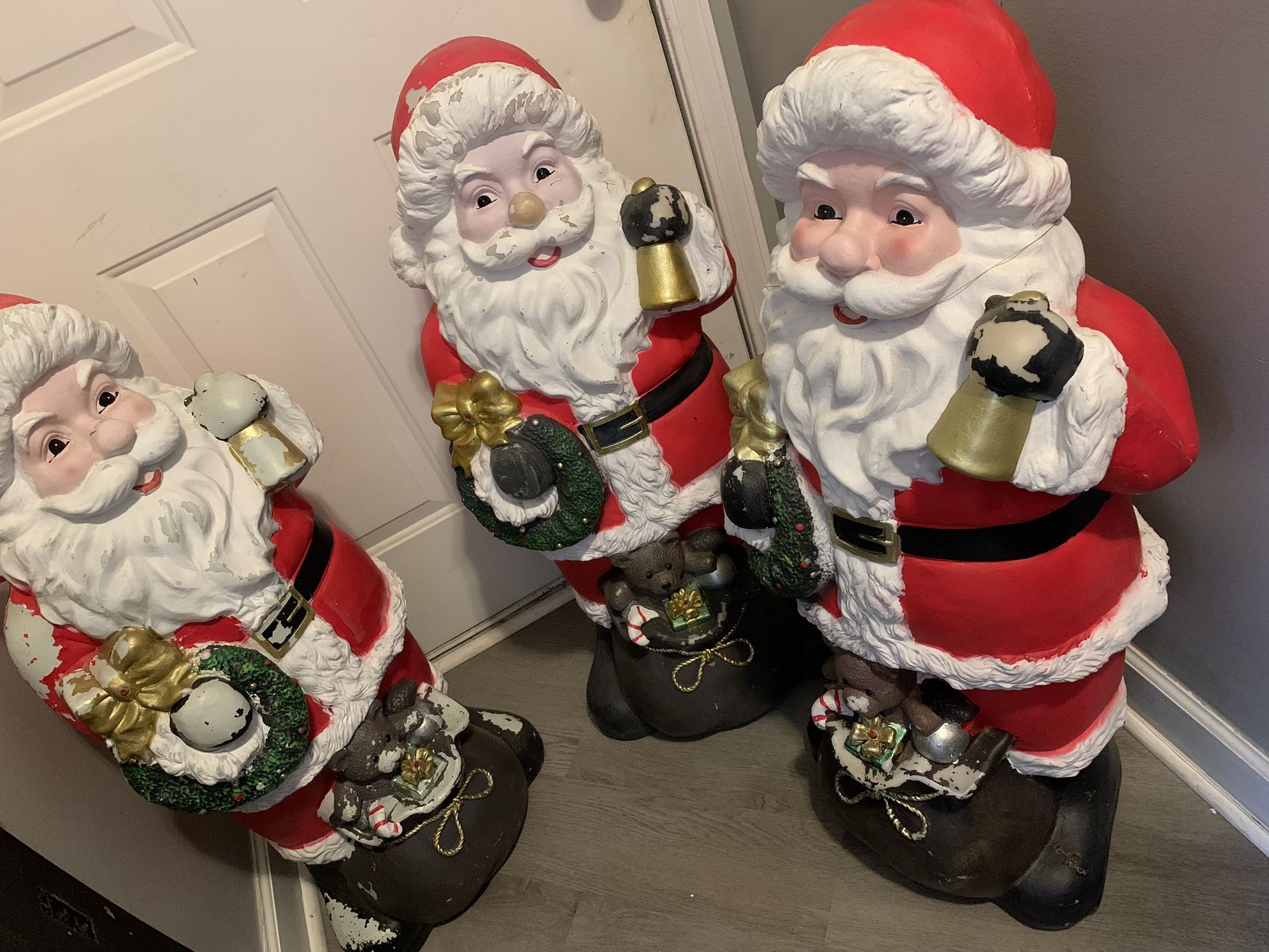 Three Santa Claus Christmas In Fair Condition $25 Each
