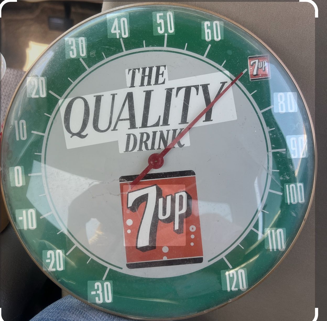 Vintage 7up Thermometer