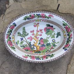 Booths Silicon China Indian Tree England Serving Vegetable Bowl Dish Measures 9.25" x 6.75" x 2" tall