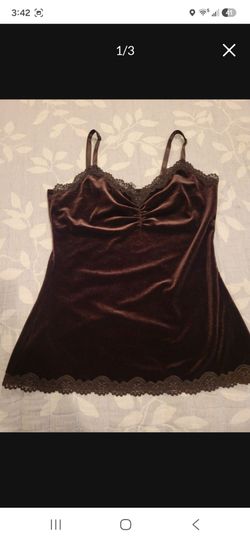 Tank top brown velvet Small