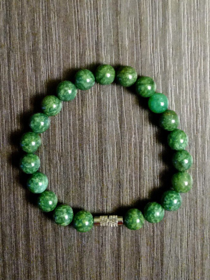 African Green Jade Handmade Natural Stone Bracelet