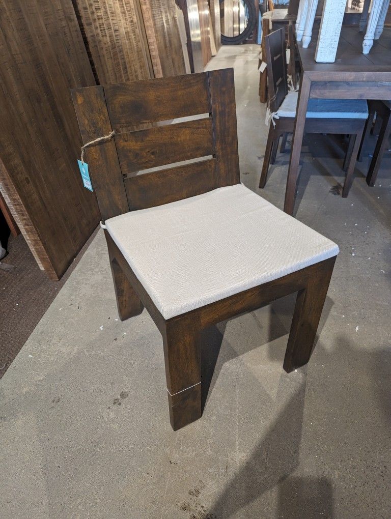 Wooden dining chair with cushion