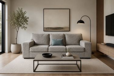 Gray Fabric 3-Seat Sofa