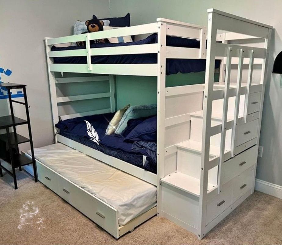 Brand New 👌Allentown White Finish Twin/Twin Bunk Bed & Trundle