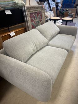 Light Gray Fabric Two-Seat Sofa