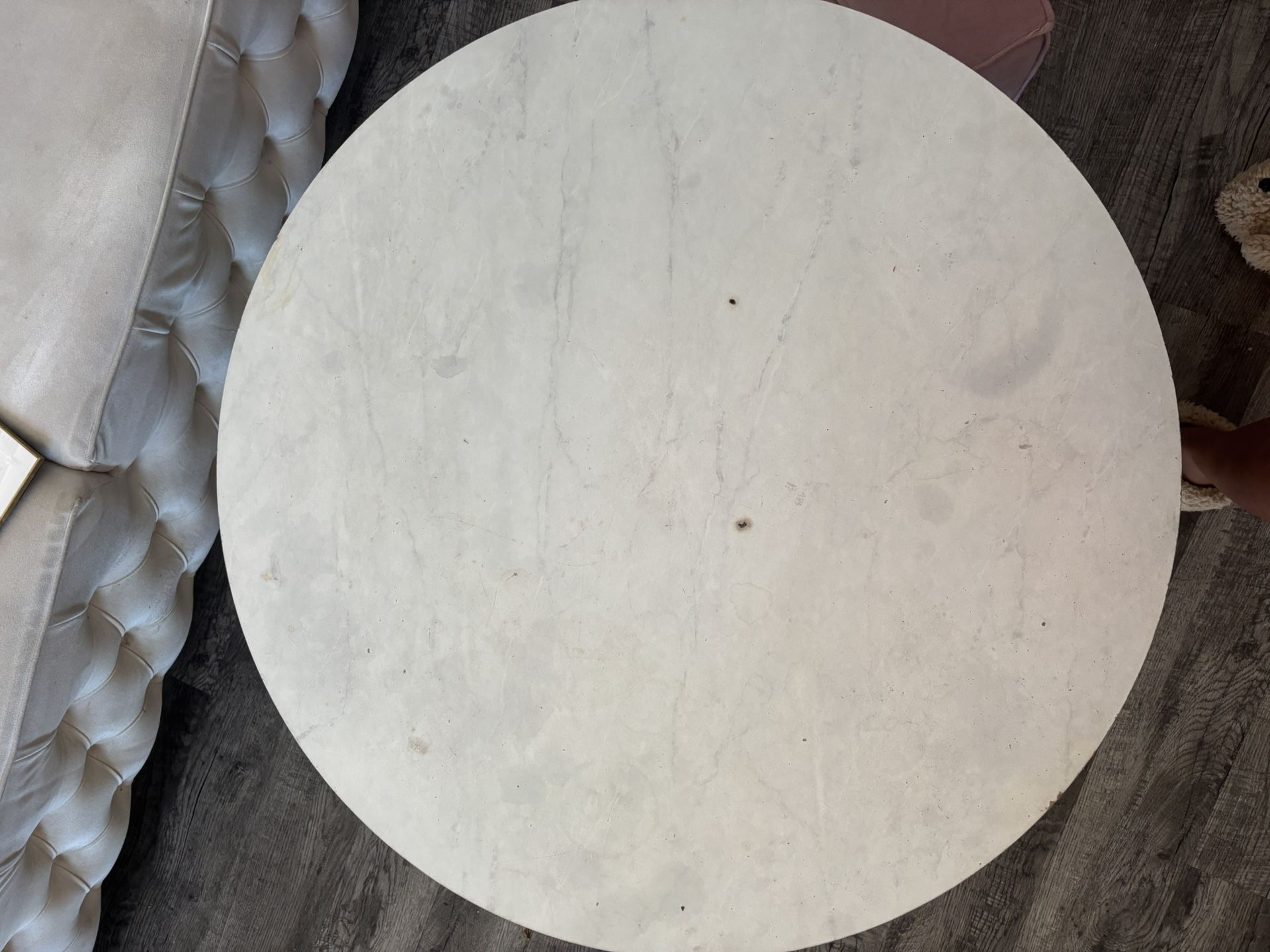 Modern White Round Table Set + Matching Side Table + TV Stand – Bundle or Separate