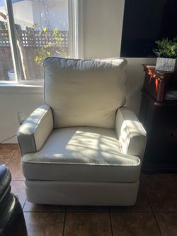 White Upholstered Accent Armchair
