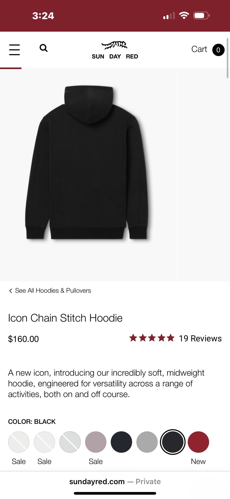 TW Sunday Red Black Hoodie With Red Logo.