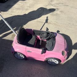 Pink Fiat 500 Toddler Push Car