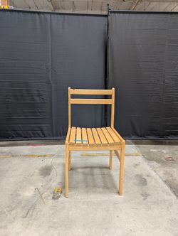 Slatted Seat Dining Chair in Light Wood
