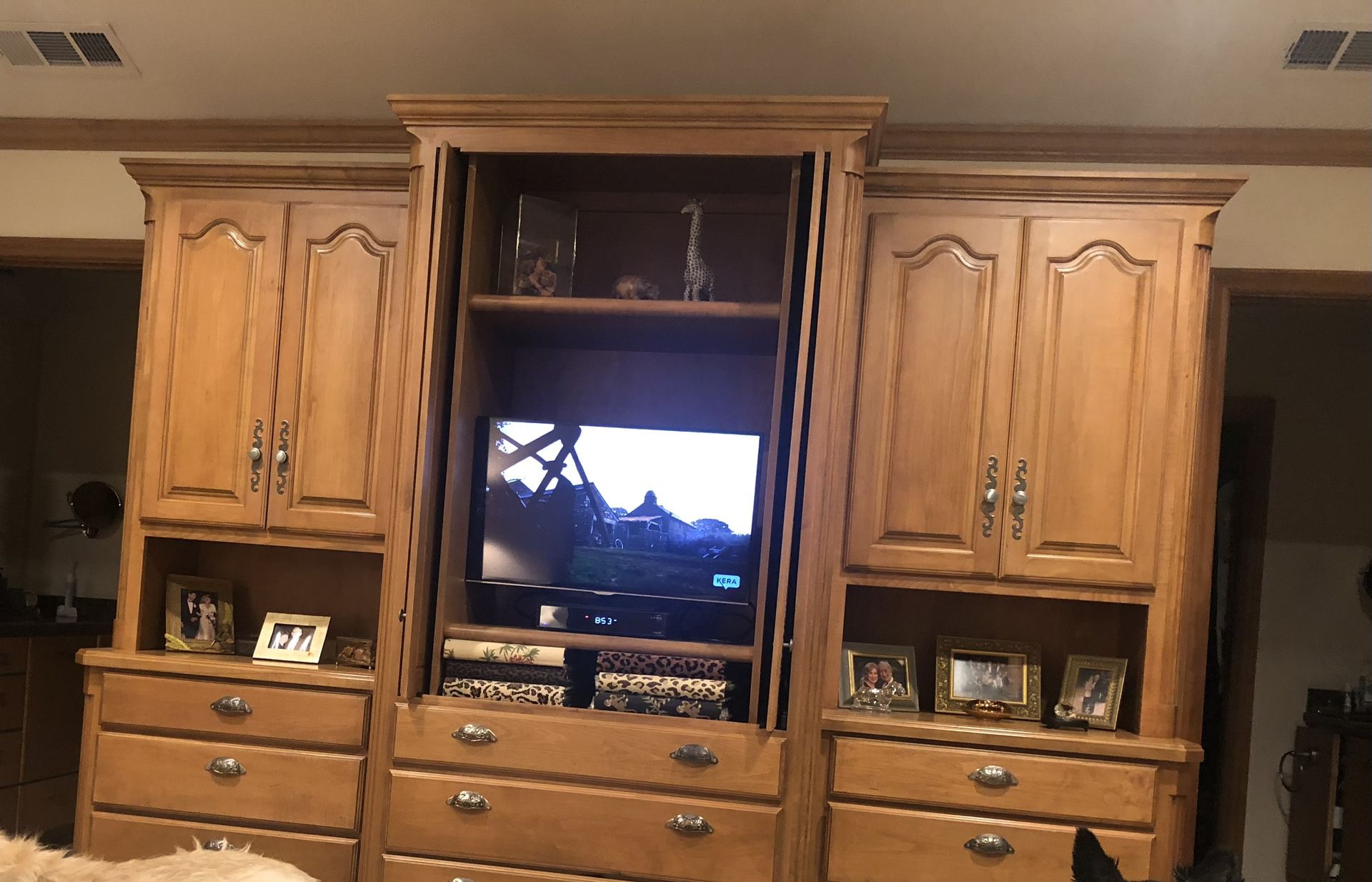  tv armoire , 2 side cabinets-desk