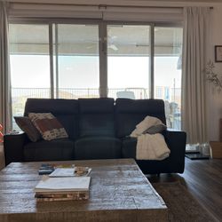 Black 3 Seat Recliner Couch 
