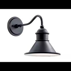 Kichler 49775BK Northland 1-Light Black Outdoor Hardwired Barn Sconce