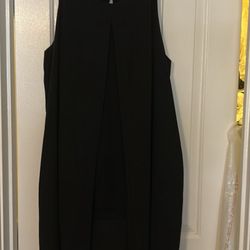 Black Cha Cha Vente black top with chiffon overlay