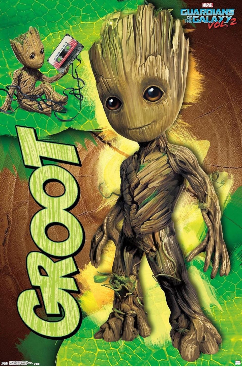 Trends International Marvel Cinematic Universe - Guardians of the Galaxy 2 - Groot Wall Poster, 14.725" x 22.375", Premium Unframed Version