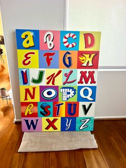 Nelson De La Nuez "Pop Alphabet" – #34/500 Giclée on Canvas (36" x 48") – Mint Condition with COA