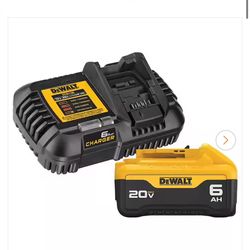 DEWALT 20V MAX Lithium-Ion 6.0 Ah Battery and Charger