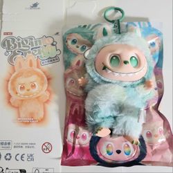 Labubu Big into Energy Vinyl Face toy plush doll keychain Green Senerity gift
