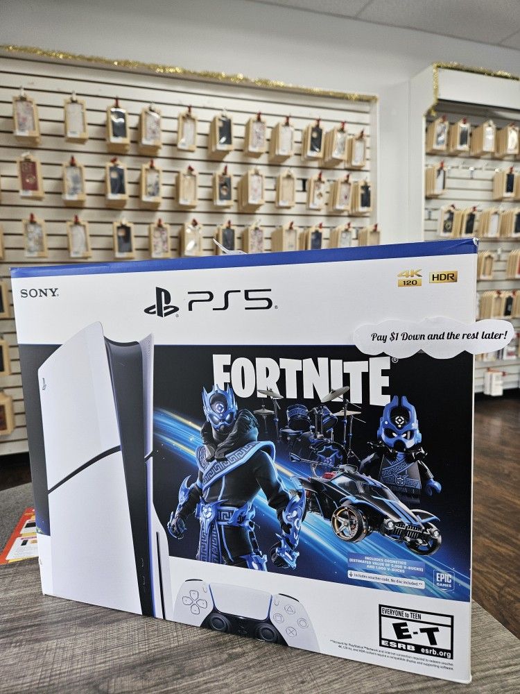 Sony Playstation 5 Slim Fortnite Bundle New - $1 To Take it Home same Day and Pay the Rest later!